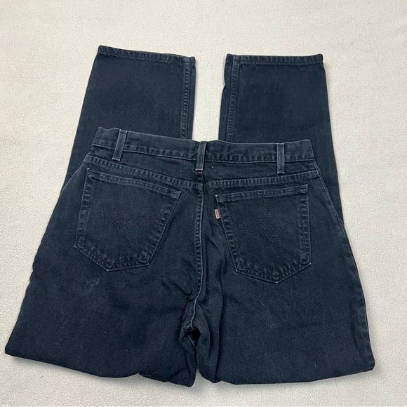 Vintage Levis 545 Jeans Mens Tag 34x30 Black Loose Fit Tapered Leg Y2k Brown tab - Picture 8 of 9